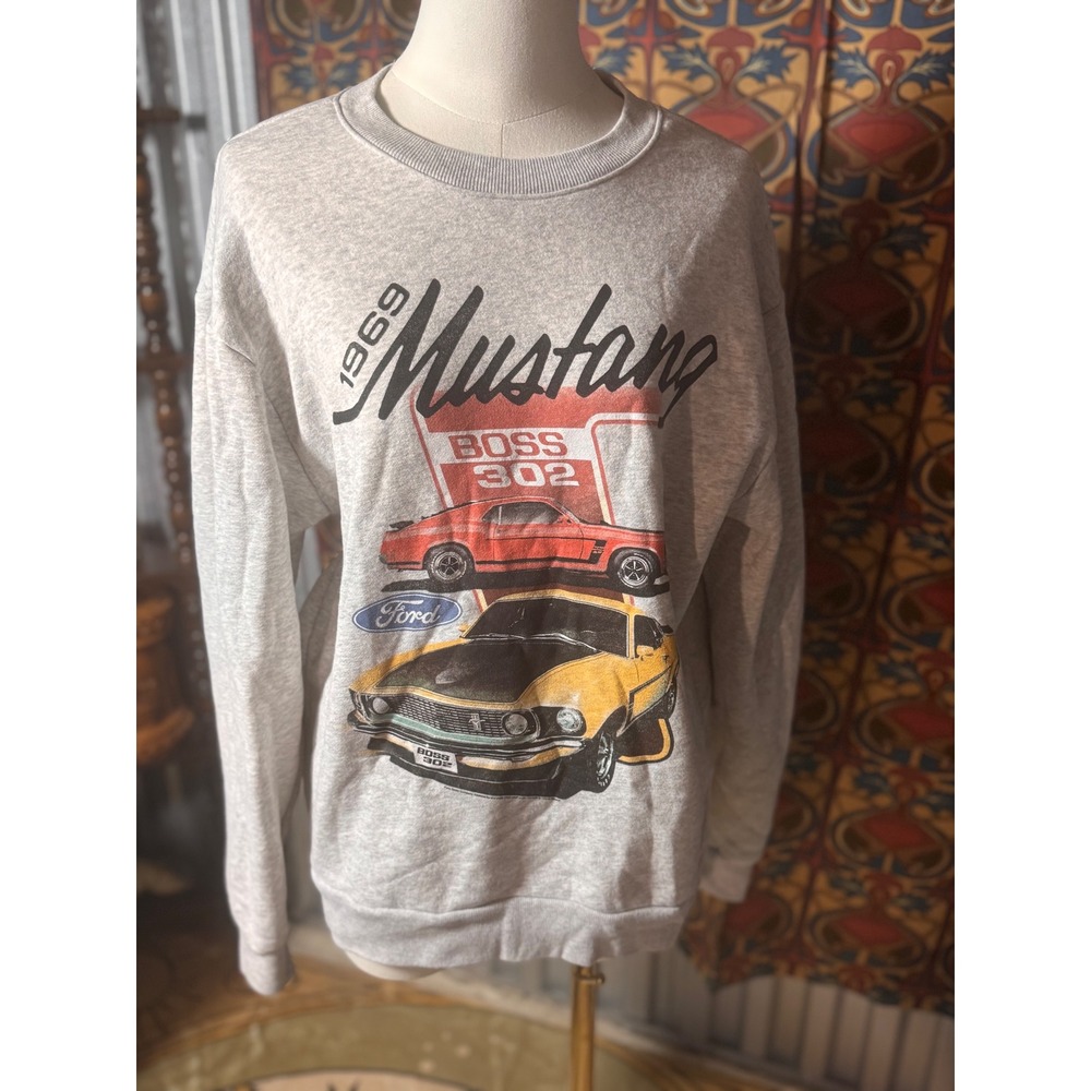 Ford Mustang 1969 Boss 302 Graphic Print Sweatshirt Pullover Top‎